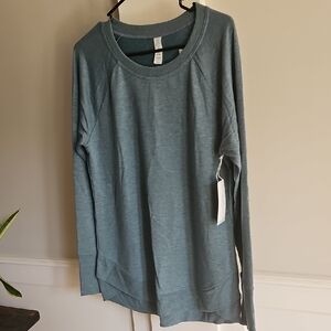 Balance Collection L Heathered Green Lightweight Crewneck